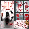 Halloween Decorative Bloody Window Handprint Footprint Wall Floor Stickers for Halloween Party