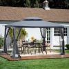 13x10 Outdoor Patio Gazebo Canopy Tent With Ventilated Double Roof And Mosquito net(Detachable Mesh Screen On All Sides); Suitable for Lawn; Garden; B