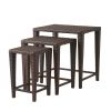 Brown Wicker Nested Side Tables (Set of 3)