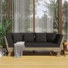 Black Acacia soil Convertible Outdoor Sofa Daybed