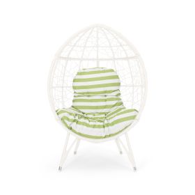 Gianni Wicker Teardrop Chair w/Outdoor Cushion by Christopher Knight Home