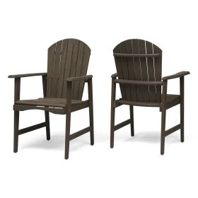 Easter Outdoor Weather Resistant Acacia Wood Adirondack Grey Dining Chairs (Set of 2)