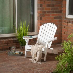 Milan Outdoor Acacia Folding White Adirondack Chair