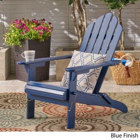 Outdoor foldable solid wood ADIRONDACK chair dark blue