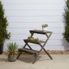 Renaissance Three-Layer Hand-scraped Wood Garden Plant Stand