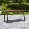 Farmhouse chic Slatted Eucalyptus Wood Patio Dining Table