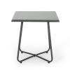 Doris Outdoor Modern 18" Steel Desk Side Table Gray