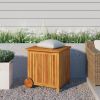 Patio Storage Box with Wheels 23.6"x19.7"x22.8" Solid Wood Acacia