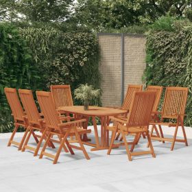 Folding Patio Chairs 8 pcs Solid Wood Eucalyptus