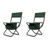 2-piece Folding Outdoor Chair with Storage Bag; Portable Chair for indoor; Outdoor Camping; Picnics and Fishing; Green