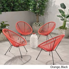 Great Deal Furniture Alexis Outdoor Woven Chair Orange+Black (set of 2)