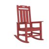 Presidential Rocking Chair HDPE Rocking Chair Fade-Resistant Porch Rocker Chair; All Weather Waterproof for Balcony/Beach/Pool Red