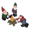 4Pcs Fairy Garden Gnomes My Little Friend Drunk Gnome Dwarfs Statue Gifts Decor