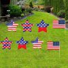 8Pcs 4th of July Yard Signs with Stakes Patriotic Star Ornament for Garden Decor