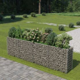 vidaXL Gabion Raised Bed Galvanized Steel 141.7"x19.7"x39.4"