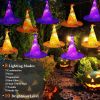 8 Pack 13FT Witch Hat Hanging String LED Light Halloween Decoration Battery Powered Remote Control 8 Lighting Modes Glowing Outdoor Indoor Halloween P