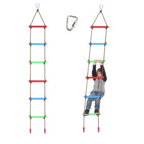 Gardtech 7.2 FT Rope Climbing Ladder;  Rope Swing Ladder;  Backyard Playground Obstacle Course Set Attachments for Warrior Slack Line Jungle Gym Play