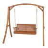 4ft Cedar With Iron Chain 500lbs Double Wooden Swing Dark Brown Swing frames not included