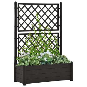 vidaXL Garden Planter with Trellis 39.4"x16.9"x55.9" PP Anthracite