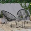 Great Deal Furniture Alexis Outdoor Woven Chair Black (set of 2)