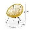 Great Deal Furniture Alexis Outdoor Woven Chair Yellow+Black (set of 2)