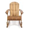 Vivian Outdoor Acacia Adirondack Rocking Chair Natural Wood