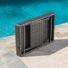 Akehurst Outdoor Gray Wicker Adjustable Folding Side Table