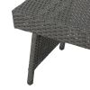 Akehurst Outdoor Gray Wicker Adjustable Folding Side Table