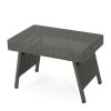 Akehurst Outdoor Gray Wicker Adjustable Folding Side Table