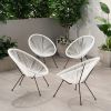 Sale Furniture Alexis Outdoor Woven Chair White+Black (Set of 2)