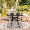 81*81*104cm Round Courtyard Cast Aluminum Table Bronze