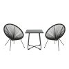 Great Deal Furniture Alexis Outdoor Woven Chair Black (set of 2)