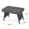 Akehurst Outdoor Gray Wicker Adjustable Folding Side Table