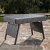 Akehurst Outdoor Gray Wicker Adjustable Folding Side Table