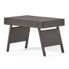 Akehurst Outdoor Brown Wicker Adjustable Folding Side Table