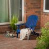 Milan Outdoor Acacia Folding Blue Adirondack Chair