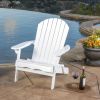 Milan Outdoor Acacia Folding White Adirondack Chair