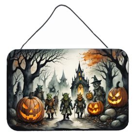 NEW Orcs Spooky Halloween Wall or Door Hanging Prints Aluminum Metal Sign Kitchen Wall Bar Bathroom Plaque Home Decor, 8HX12W, Multicolor