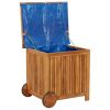 Patio Storage Box with Wheels 23.6"x19.7"x22.8" Solid Wood Acacia