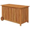 Patio Storage Box with Wheels 35.4"x19.7"x22.8" Solid Wood Acacia