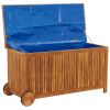 Patio Storage Box with Wheels 44.5"x19.7"x22.8" Solid Wood Acacia