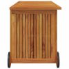 Patio Storage Box with Wheels 44.5"x19.7"x22.8" Solid Wood Acacia