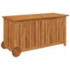 Patio Storage Box with Wheels 44.5"x19.7"x22.8" Solid Wood Acacia