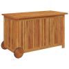 Patio Storage Box with Wheels 35.4"x19.7"x22.8" Solid Wood Acacia