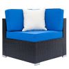 Fully Equipped Weaving Rattan Sofa Set with 2pcs Corner Sofas & 4pcs Single Sofas & 1 pcs Coffee Table Black