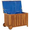 Patio Storage Box with Wheels 35.4"x19.7"x22.8" Solid Wood Acacia