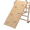 Kids Climber and Play Toy;  Wood Climber w/ Slide and Climbing Slop;  Canvas;  Indoor Jungle Gym for Toddlers;  12 Changeable Shapes Playground;  Natu