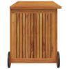 Patio Storage Box with Wheels 35.4"x19.7"x22.8" Solid Wood Acacia