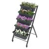 5-Tier Vertical Raised Garden Bed with Wheels and Container Boxes