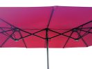 15Ftx9FtDouble-Sided Patio Umbrella Outdoor Market Table Garden Extra Large Waterproof Twin Umbrellas with Crank and Wind Vents for Garden Deck Backya